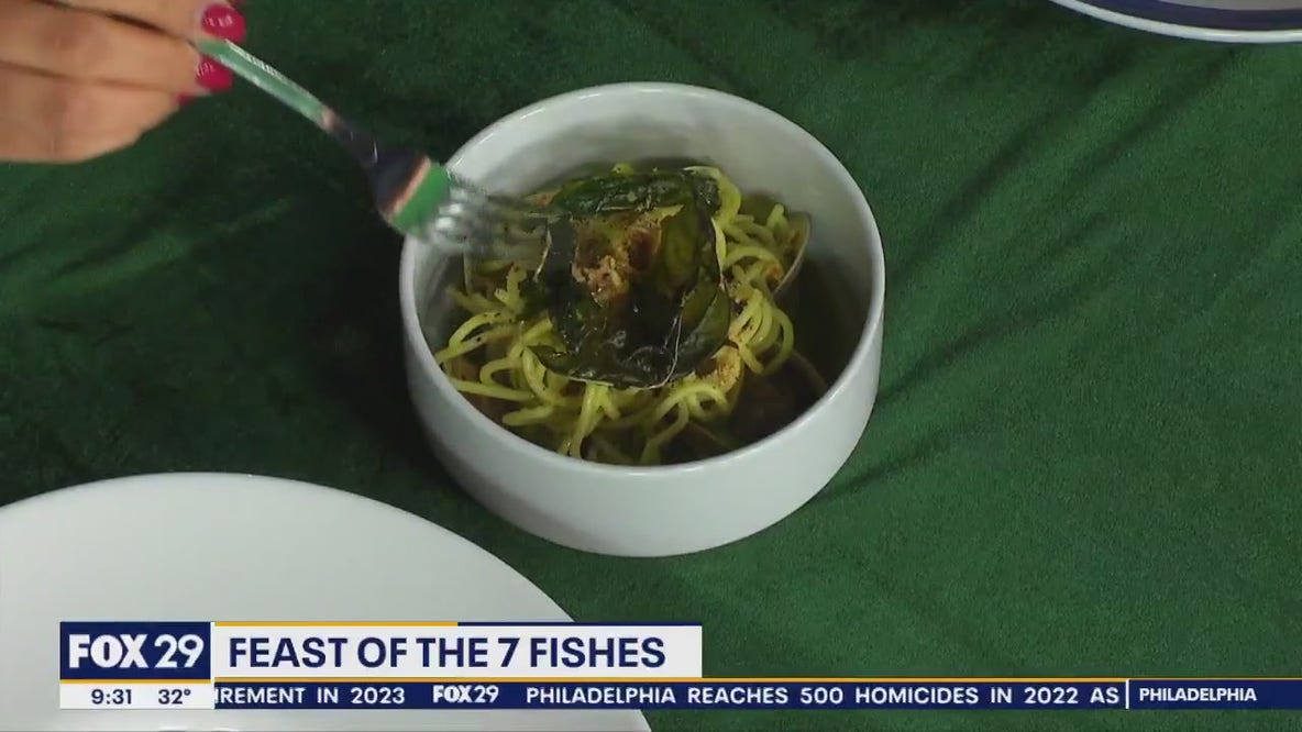 Sampling the Feast of the Seven Fishes dishes at Nunzio Ristorante
